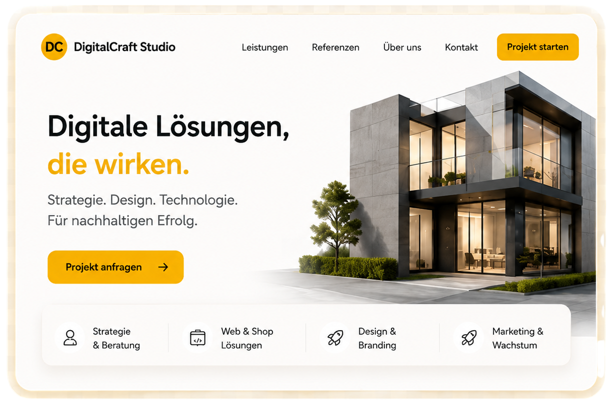 Modernes Webdesign von DigitalCraft Studio